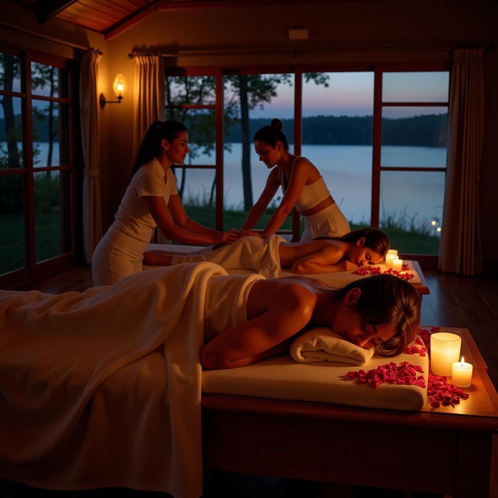 Couple enjoying a spa treatment in Udaipur