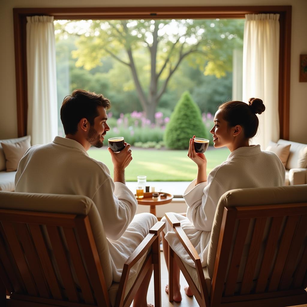 Couple enjoying a relaxing spa day together