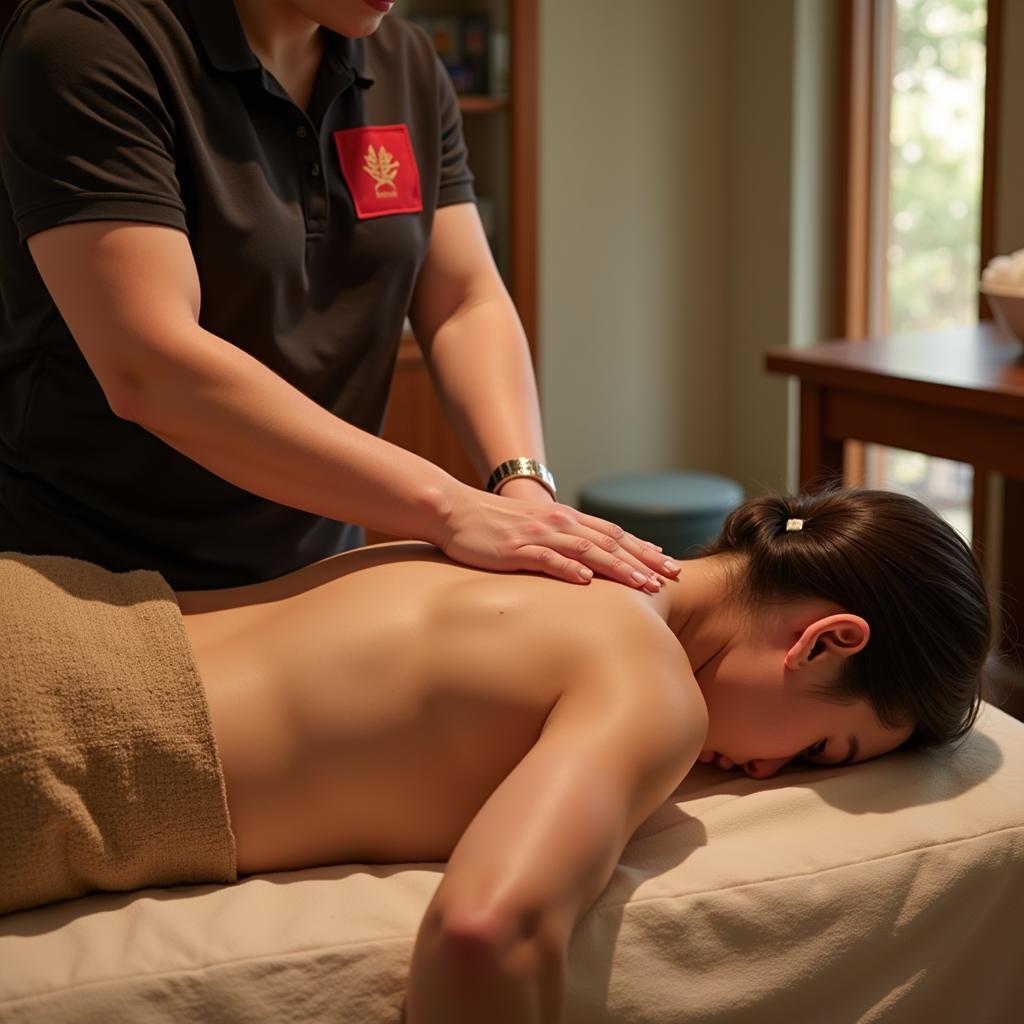 Deltin Thai Spa Therapist Performing Massage