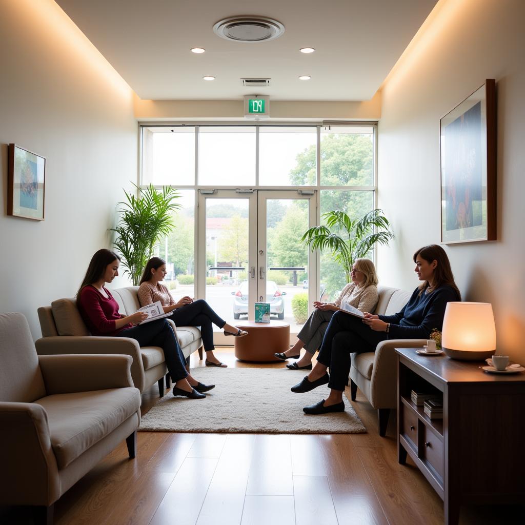 Relaxing Waiting Area in a Dental Spa Clinic