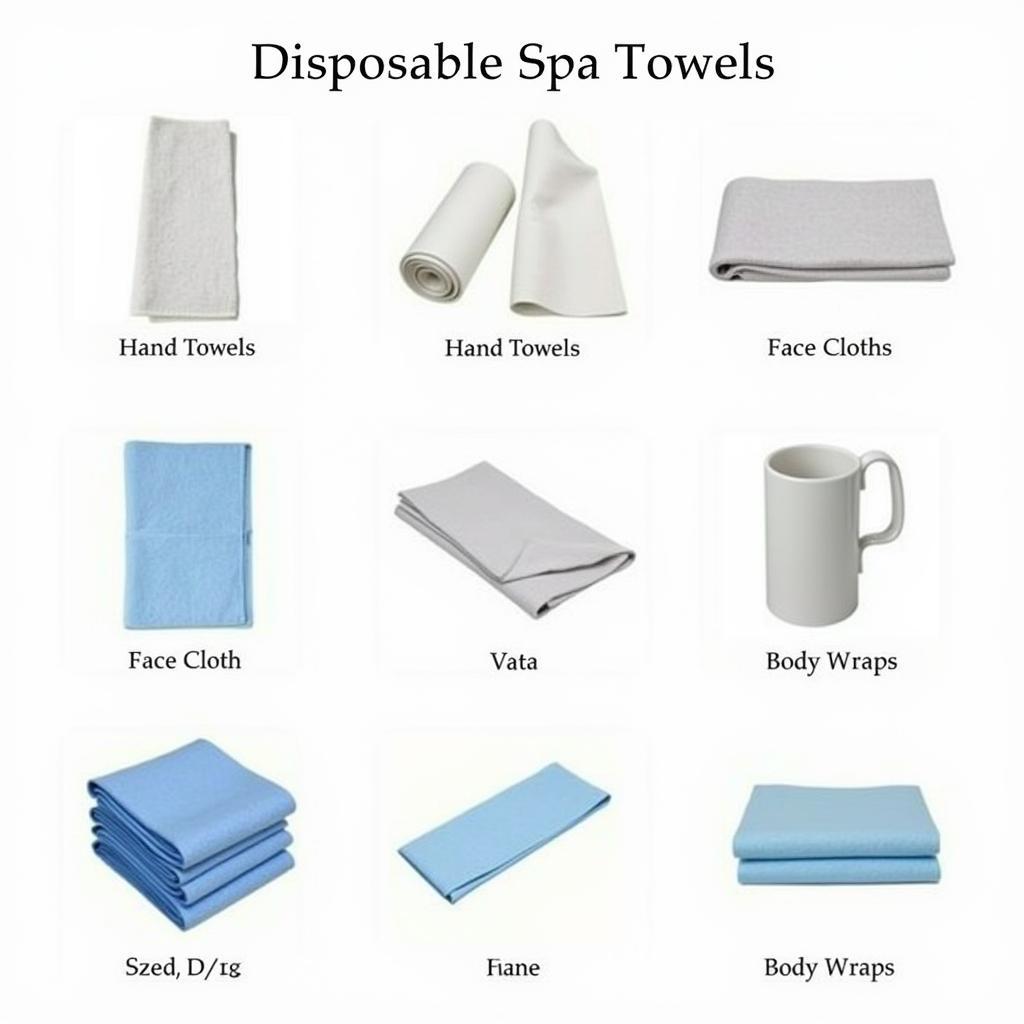 Different types of disposable spa towels for various purposes