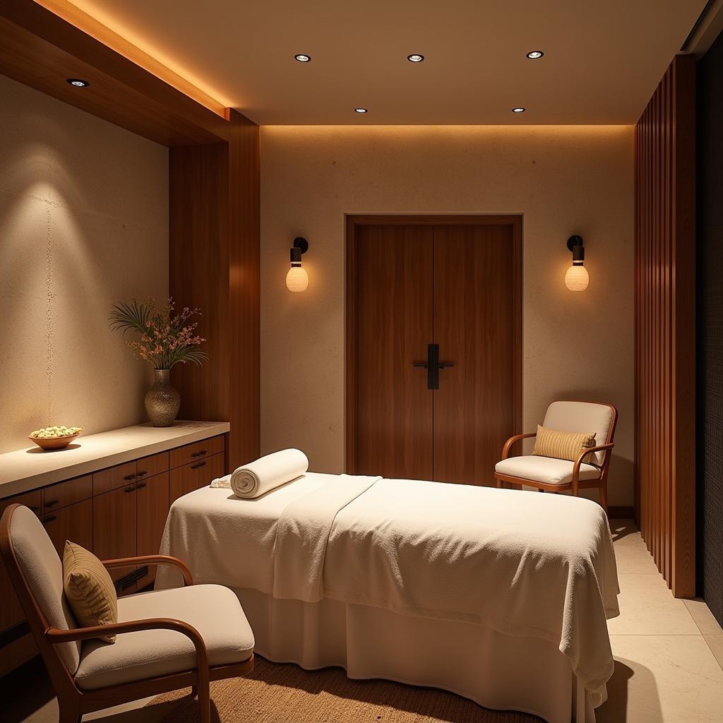 Luxurious spa treatment room at the Dune Eco Village and Spa