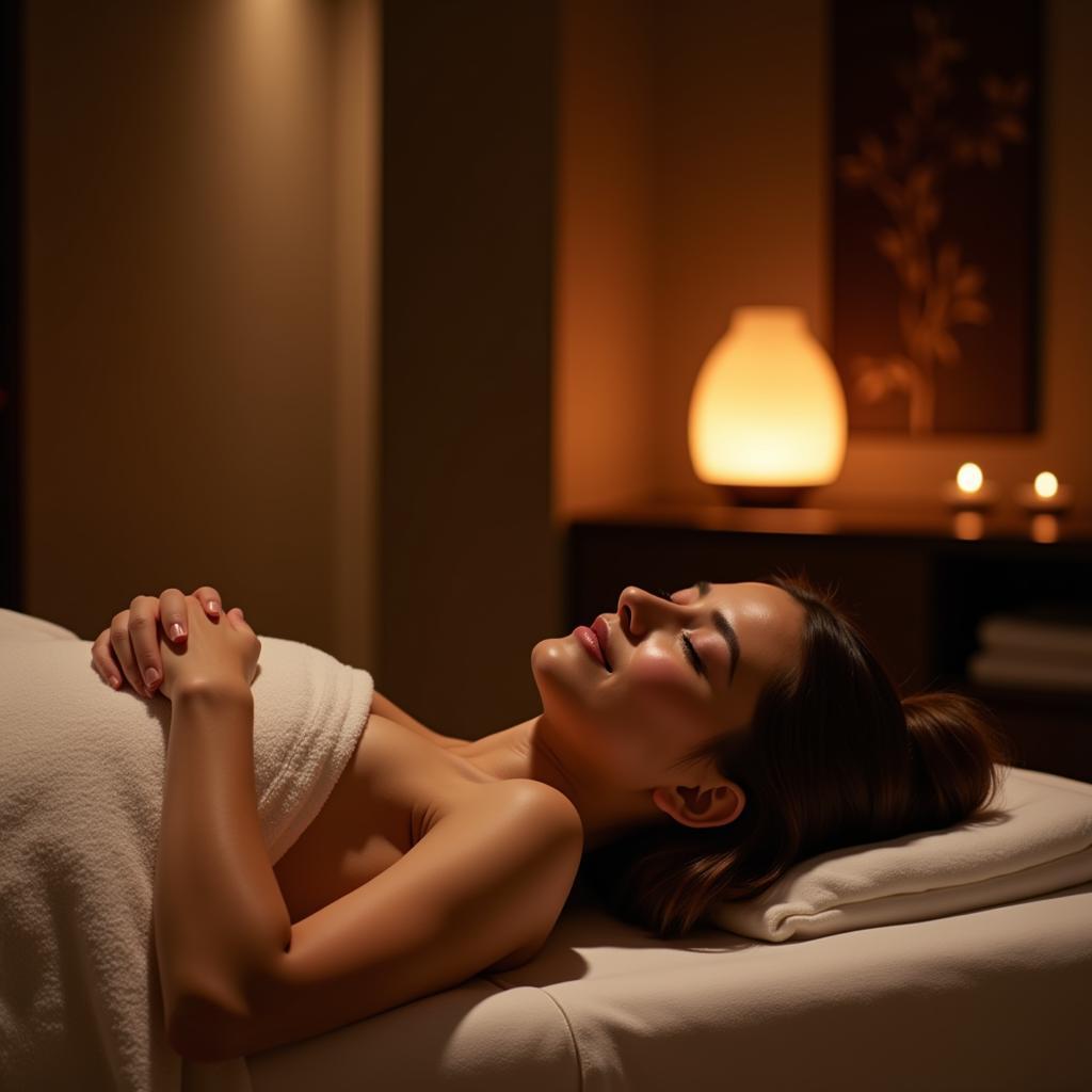 Woman relaxing in a spa setting in Durgapur