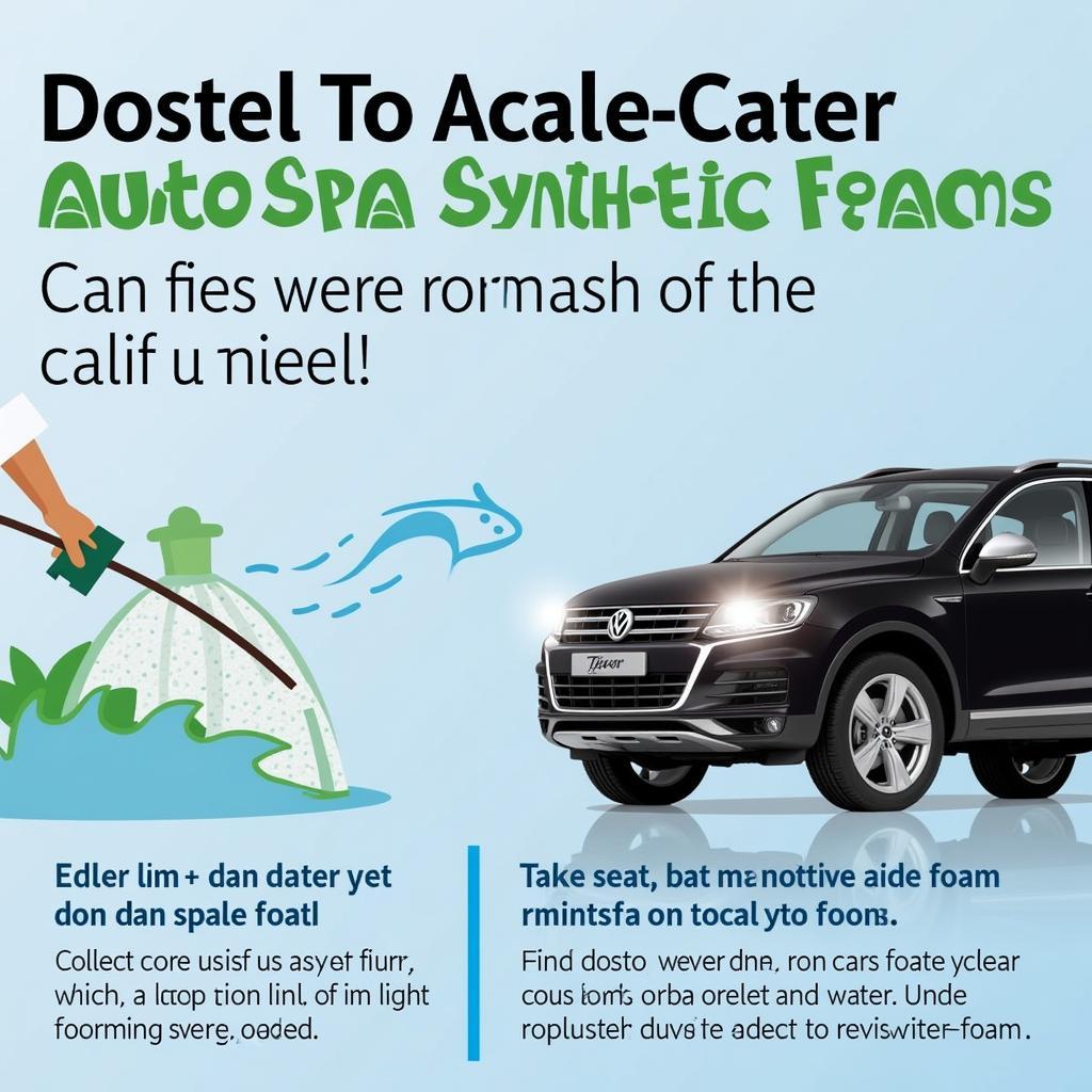 Eco-friendly auto spa synthetic foam being used in a car wash