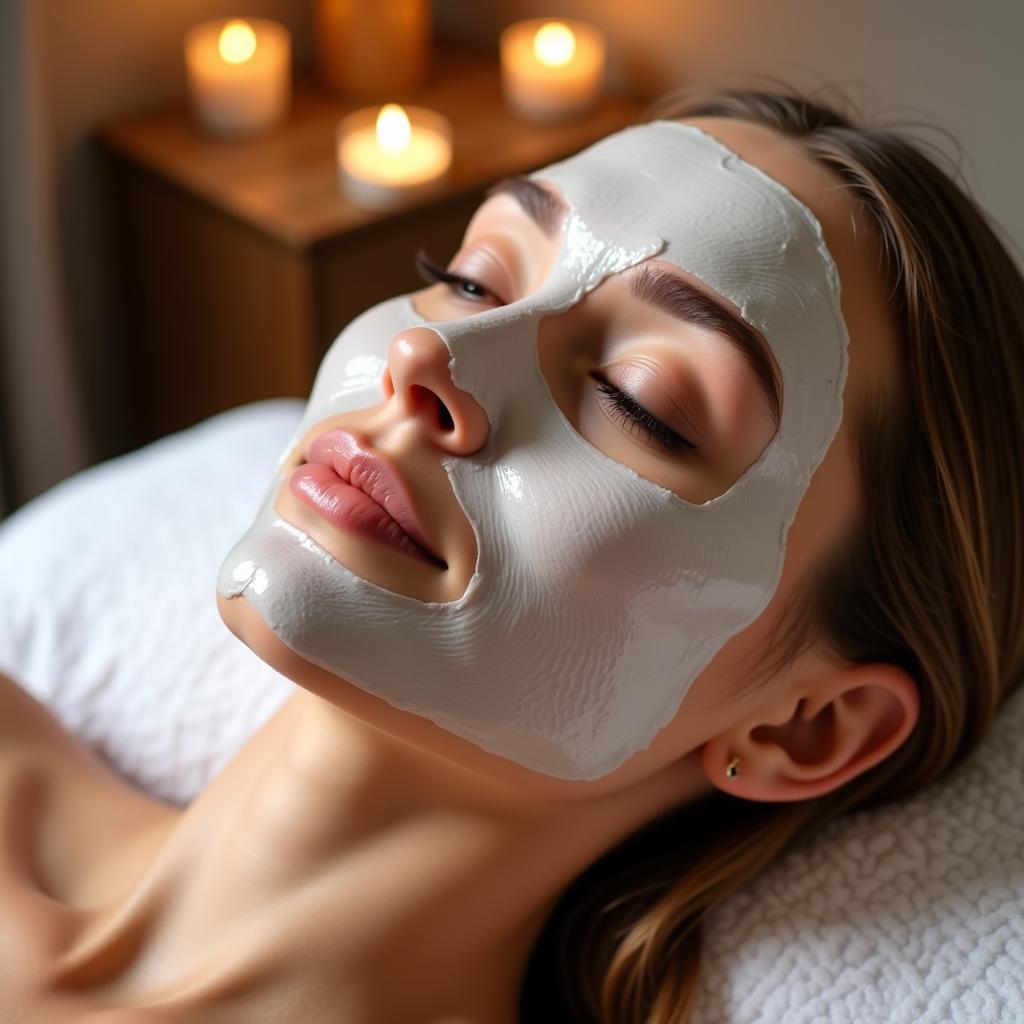 Eden La Bella Spa Facial Treatment - A close-up of a woman receiving a facial treatment at the spa.