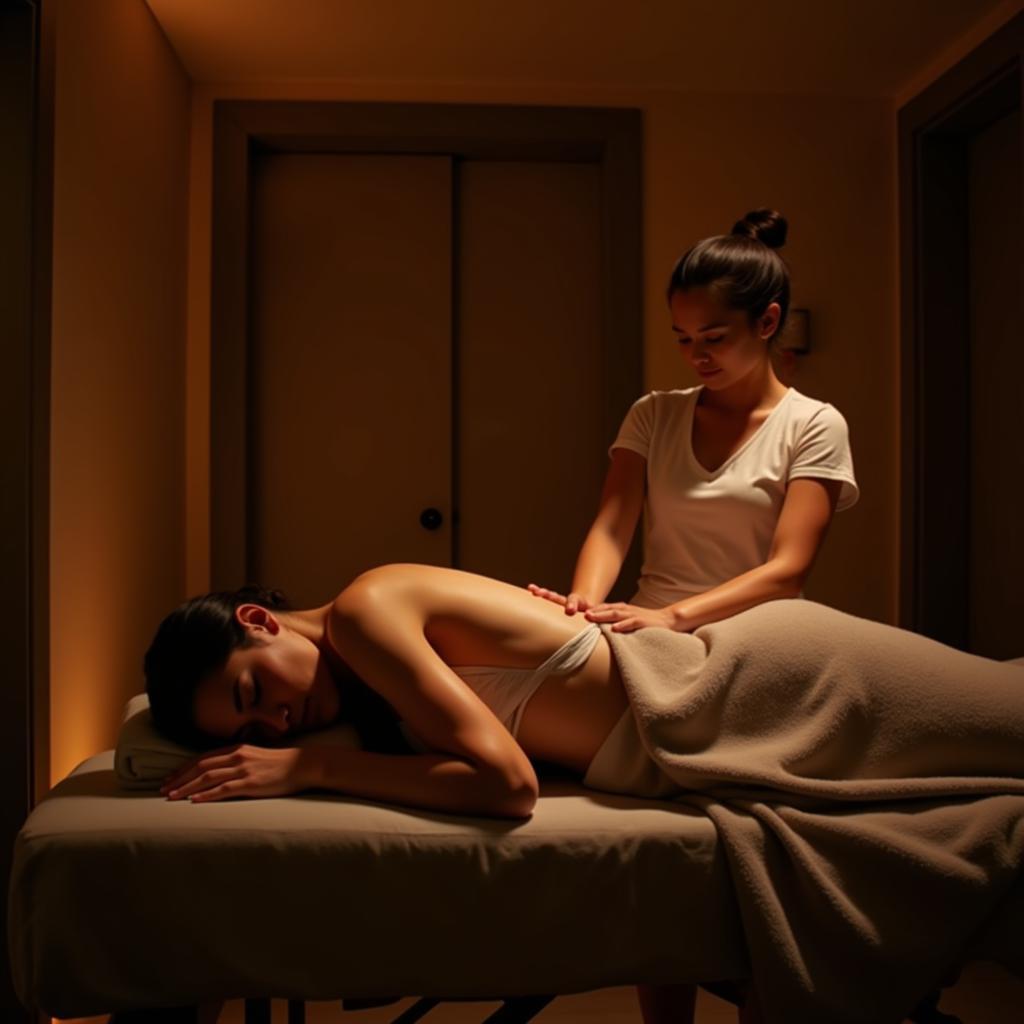 Eden La Bella Spa Massage Therapy - A woman enjoying a relaxing massage at a luxurious spa