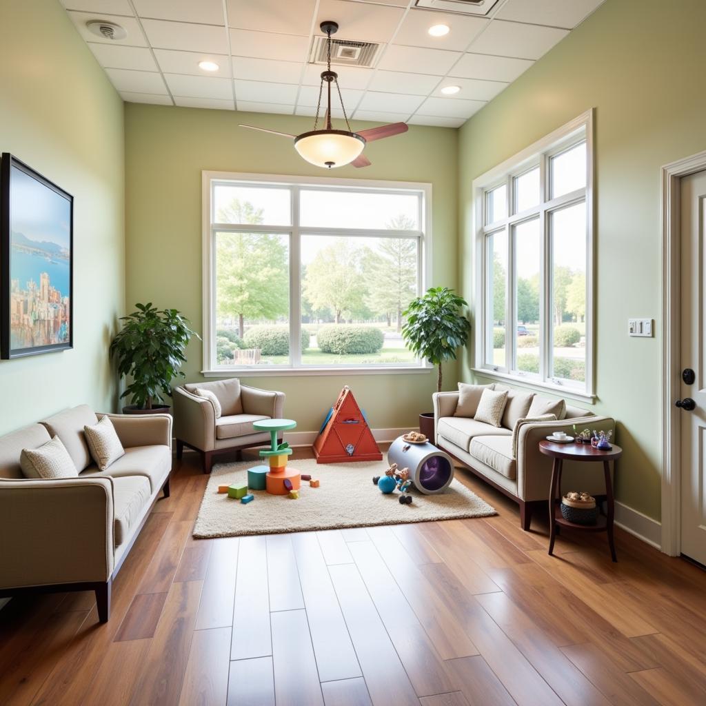 Family-friendly waiting area in a spa