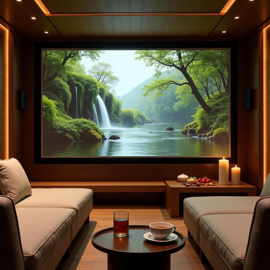 Relaxing in a films spa setting