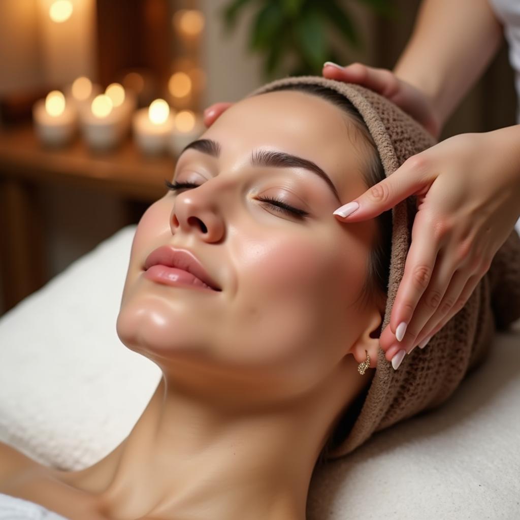 Facial treatment at a Ghaziabad spa