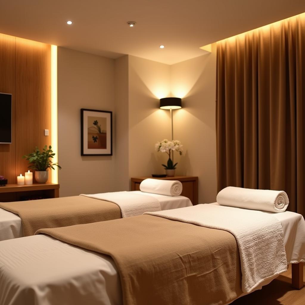 Luxurious spa treatment room in GK 1 Commercial with soft lighting