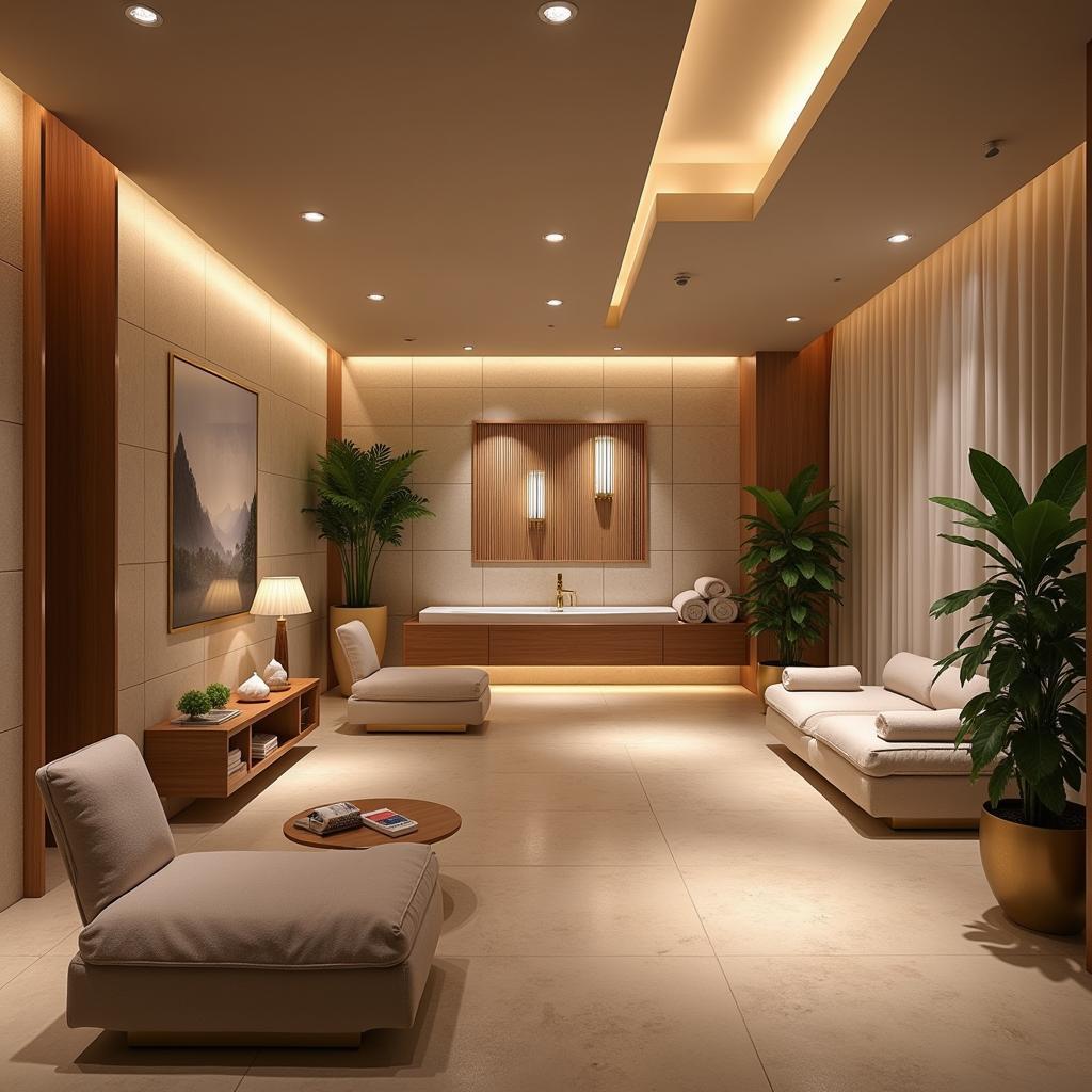 Luxurious Interior of a Golden Beauty Spa Commercial