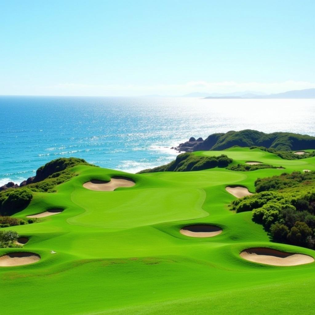 Golf Del Sur Course View with Ocean Background