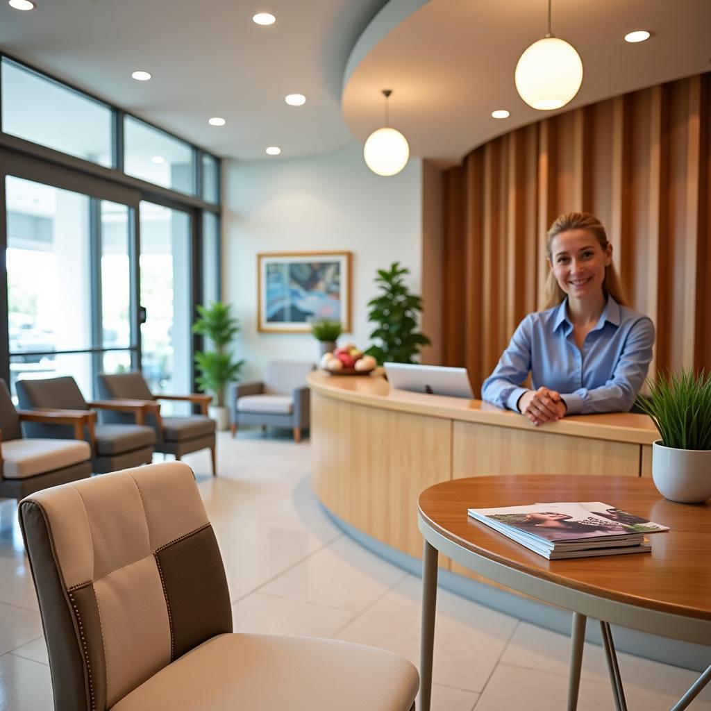 Tranquil Reception Area of Green Heaven Spa