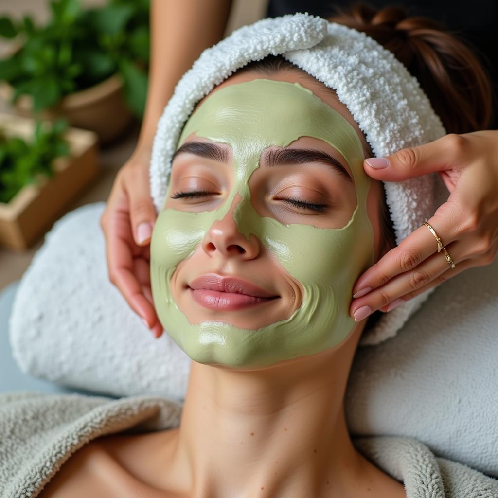 Rejuvenating green leaf spa facial