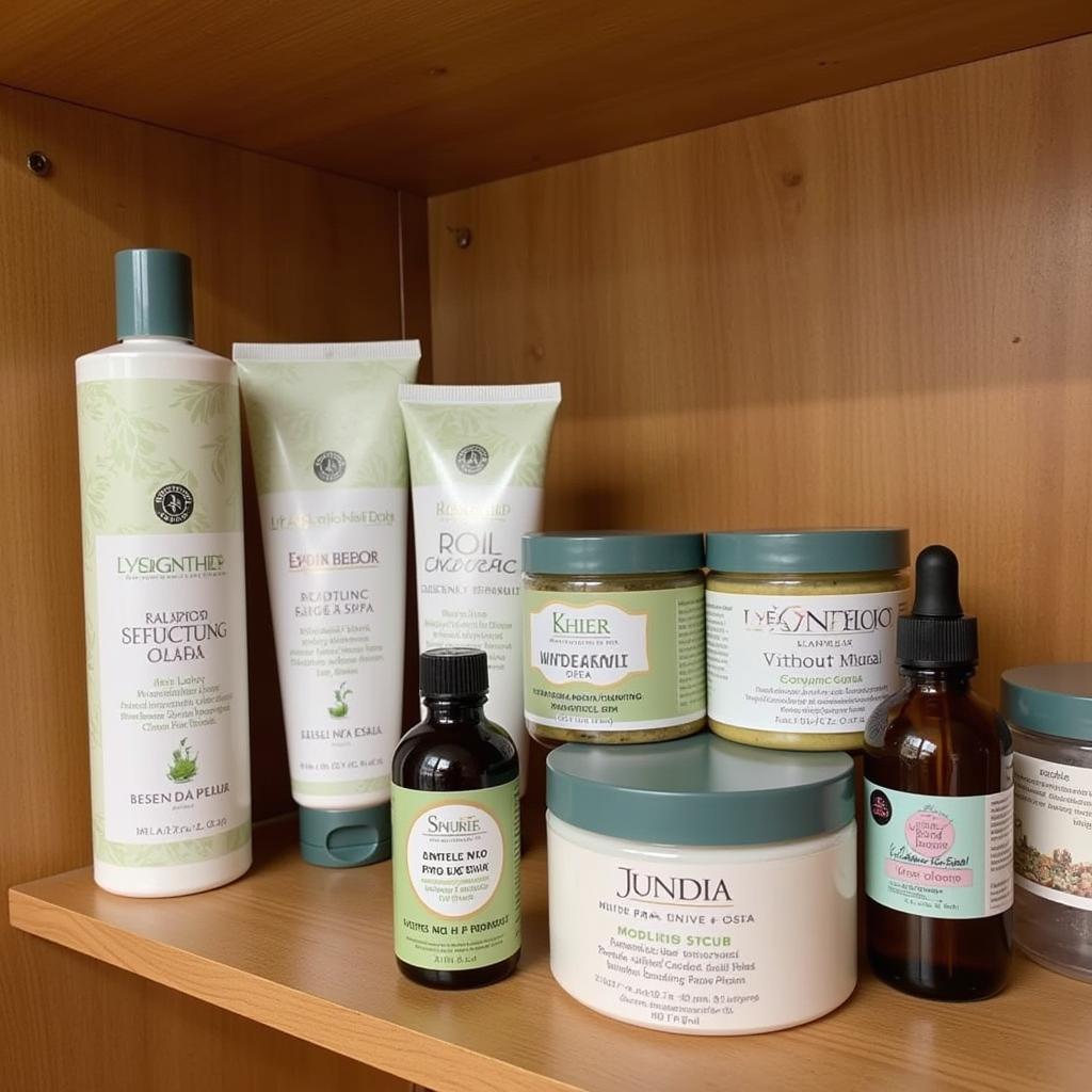 Natural green leaf spa products