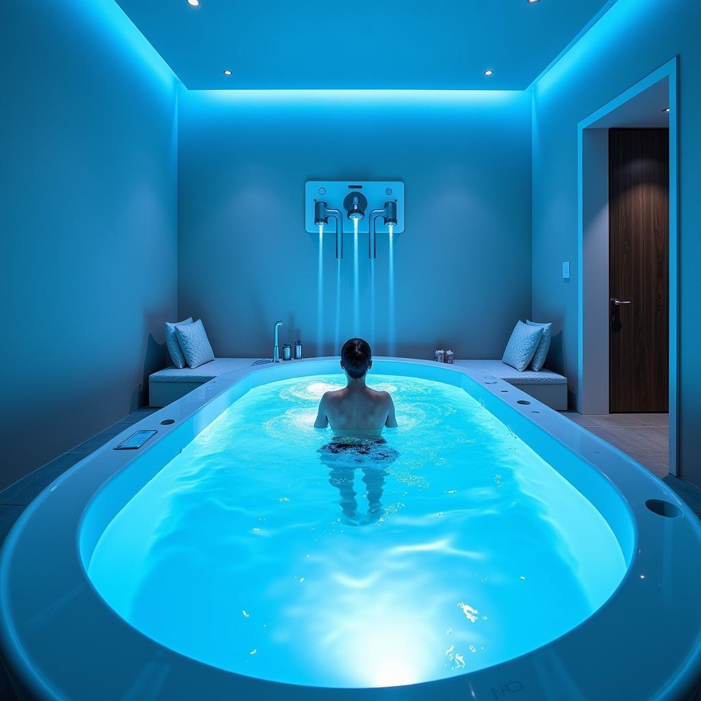 Modern Hydrotherapy Treatment in a Commercial H2O Spa