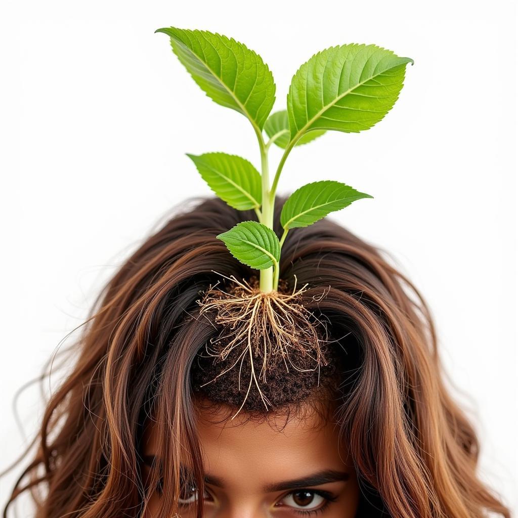 Close up of healthy hair growth stimulated by regular hair spa treatments.