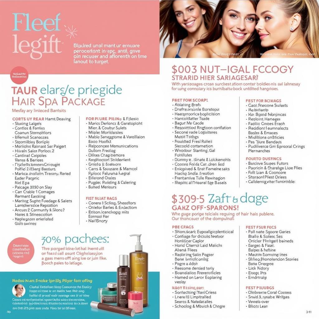 Various hair spa packages and deals displayed on a brochure in Pune