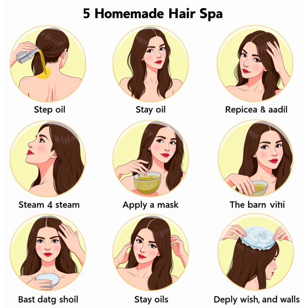 Step-by-Step Visualization of a Homemade Hair Spa