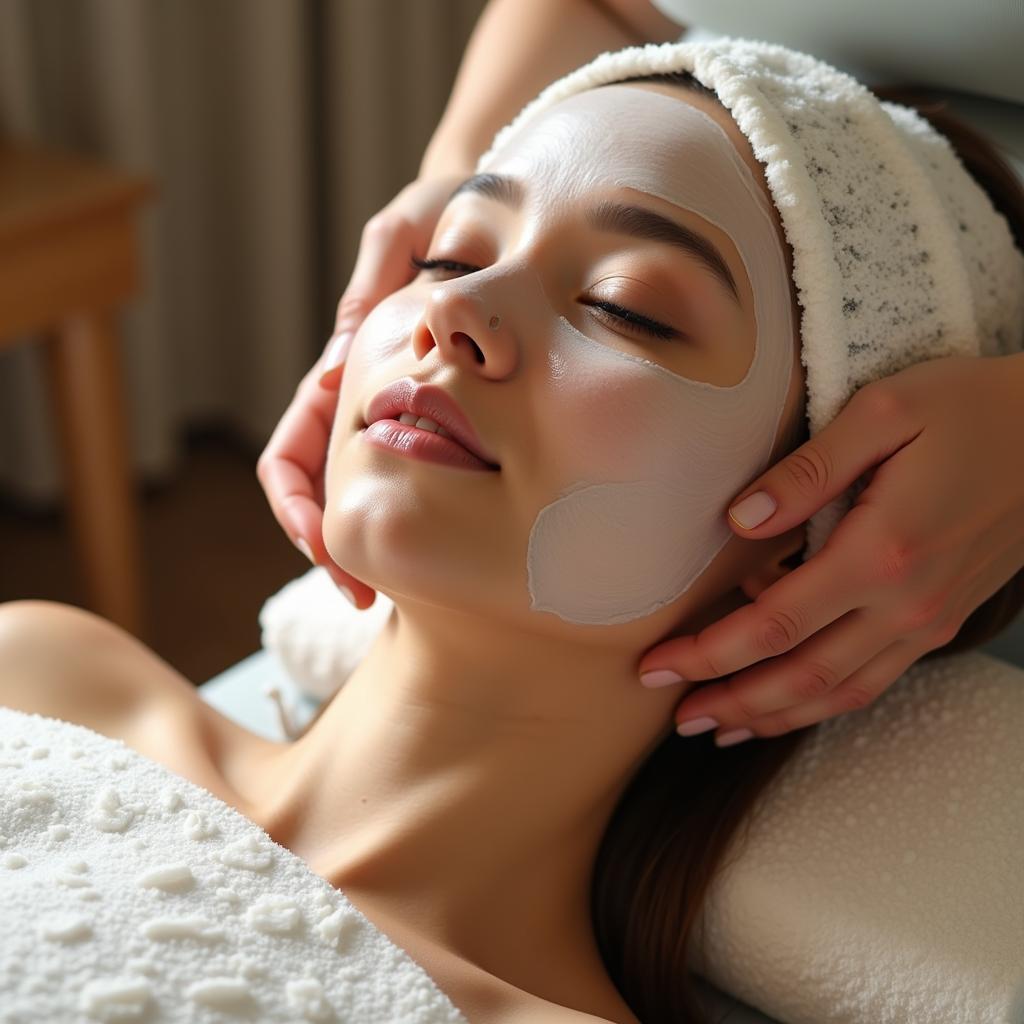 Woman getting a hair spa treatment in Kochi