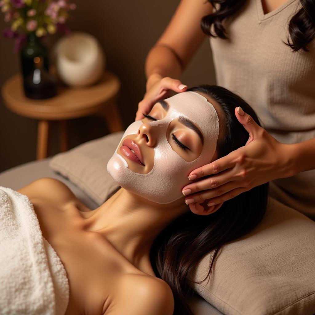 Woman receiving a relaxing hair spa treatment in Patiala