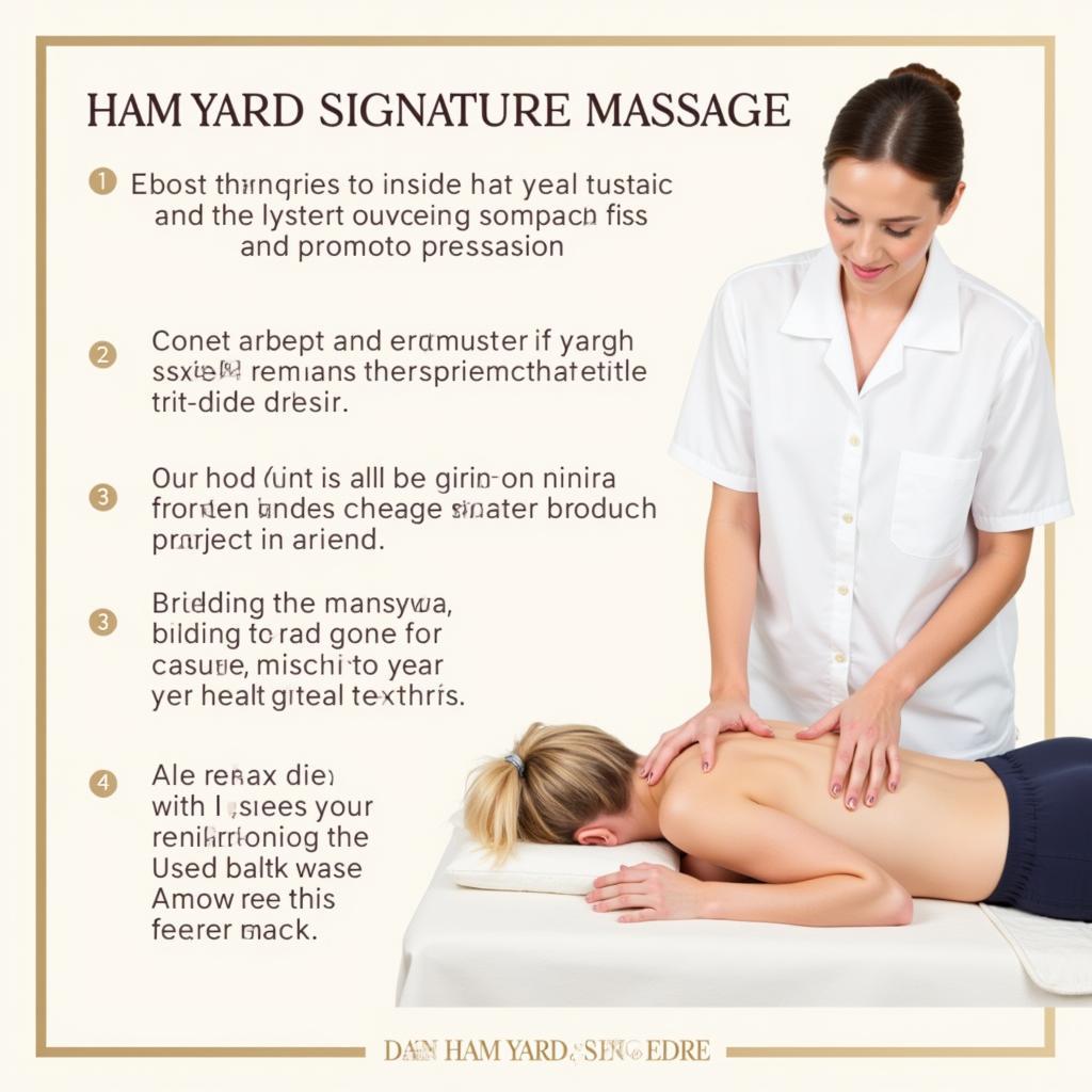 A therapist performing the Ham Yard Signature Massage, focusing on pressure points and muscle tension release techniques.