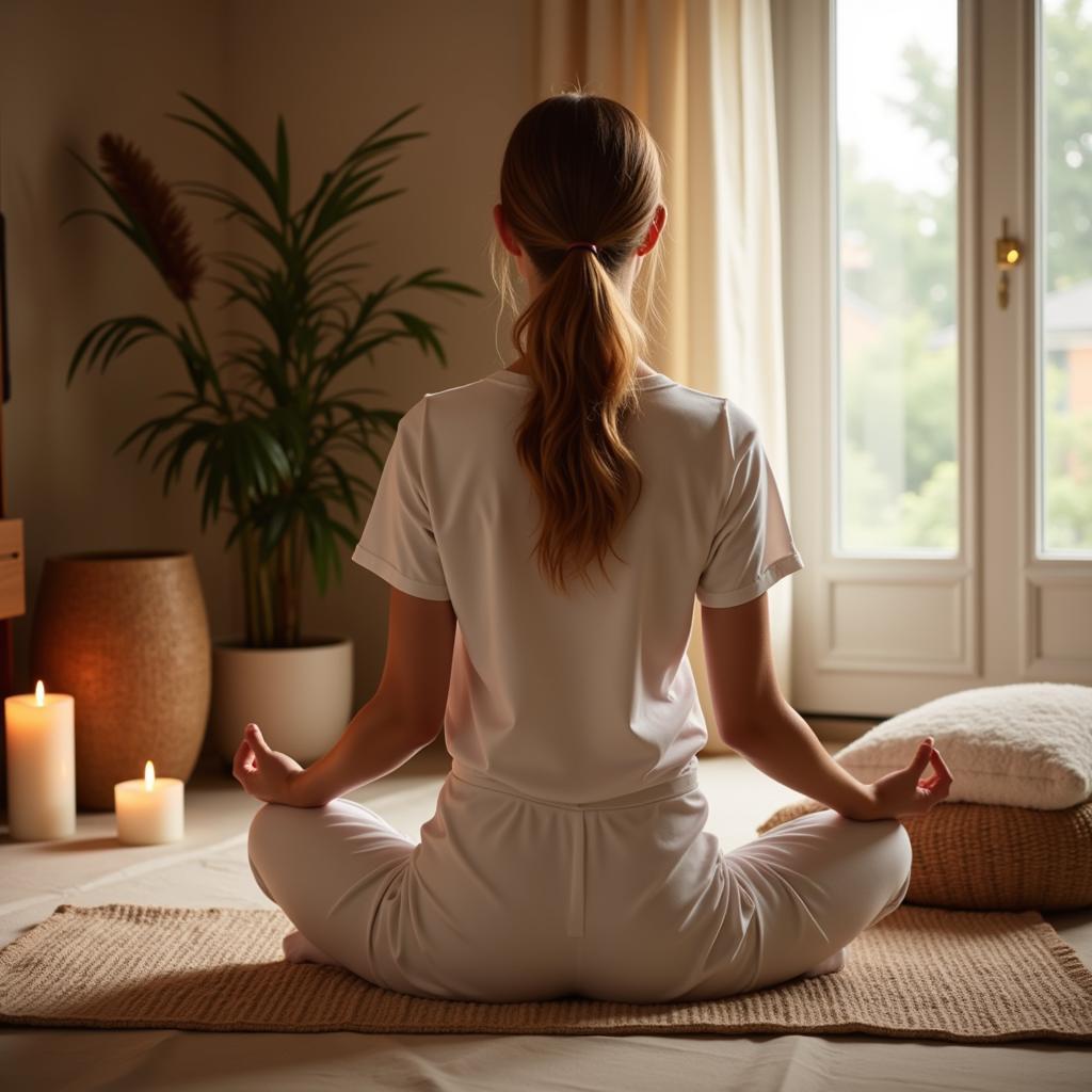 Woman Practicing Self-Care at Home After Spa Visit