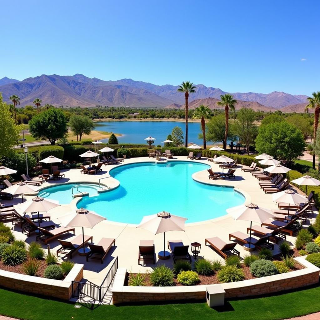 Luxurious Pool Area at Hilton Lake Las Vegas