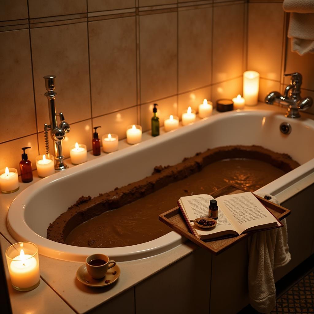 Setting up a relaxing mud bath at home