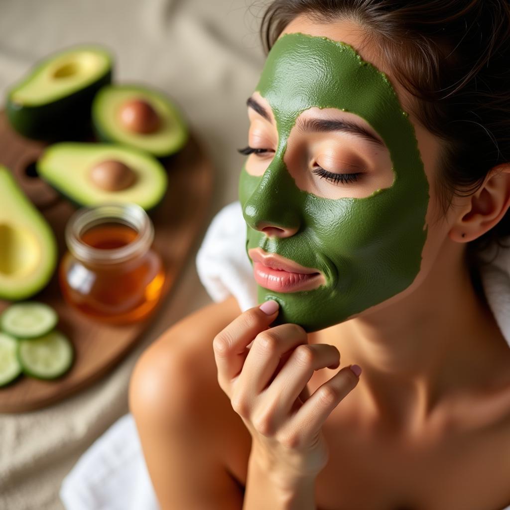 Homemade face mask with natural ingredients