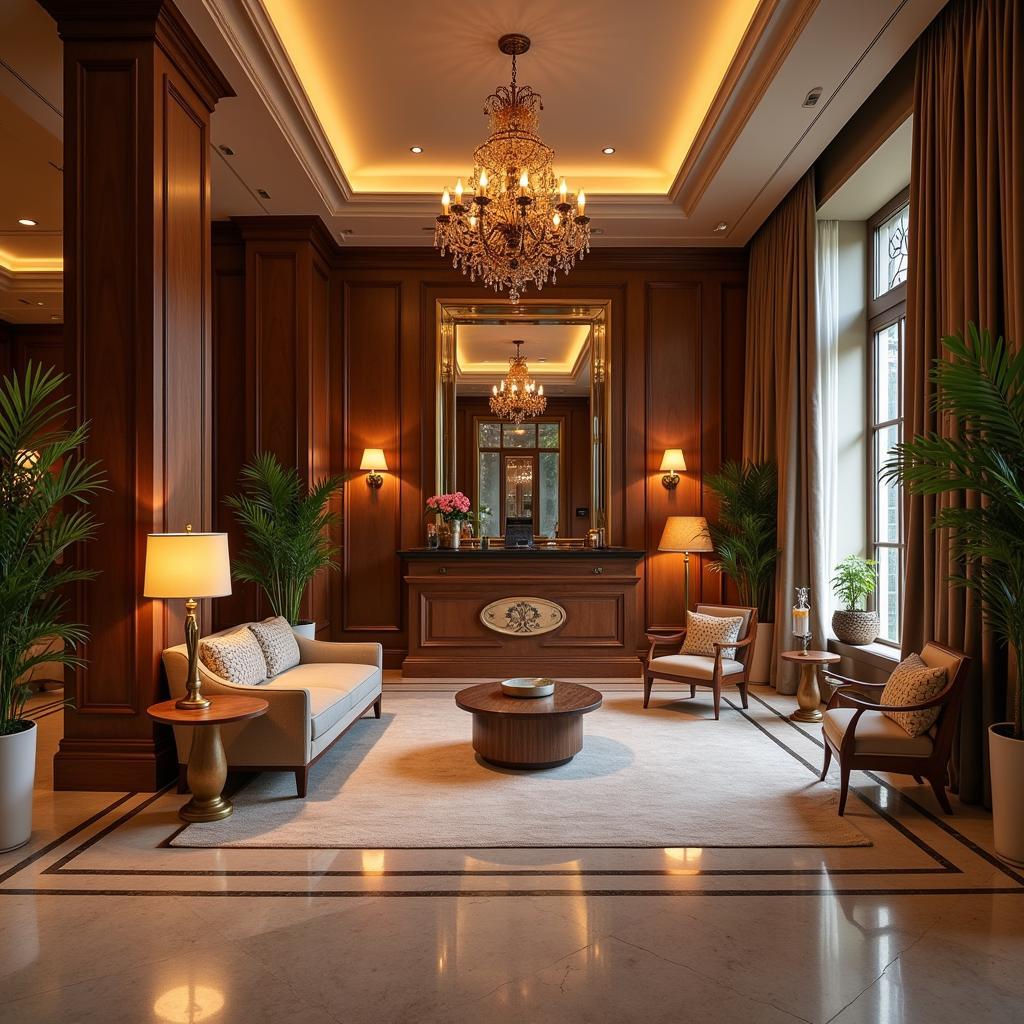 Luxurious Reception Area of a Hotel and Spa in Bangalore