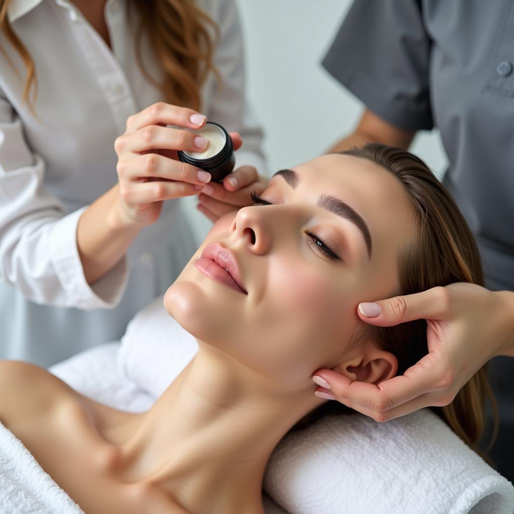 Woman receiving a rejuvenating facial treatment at a Hyderabad spa