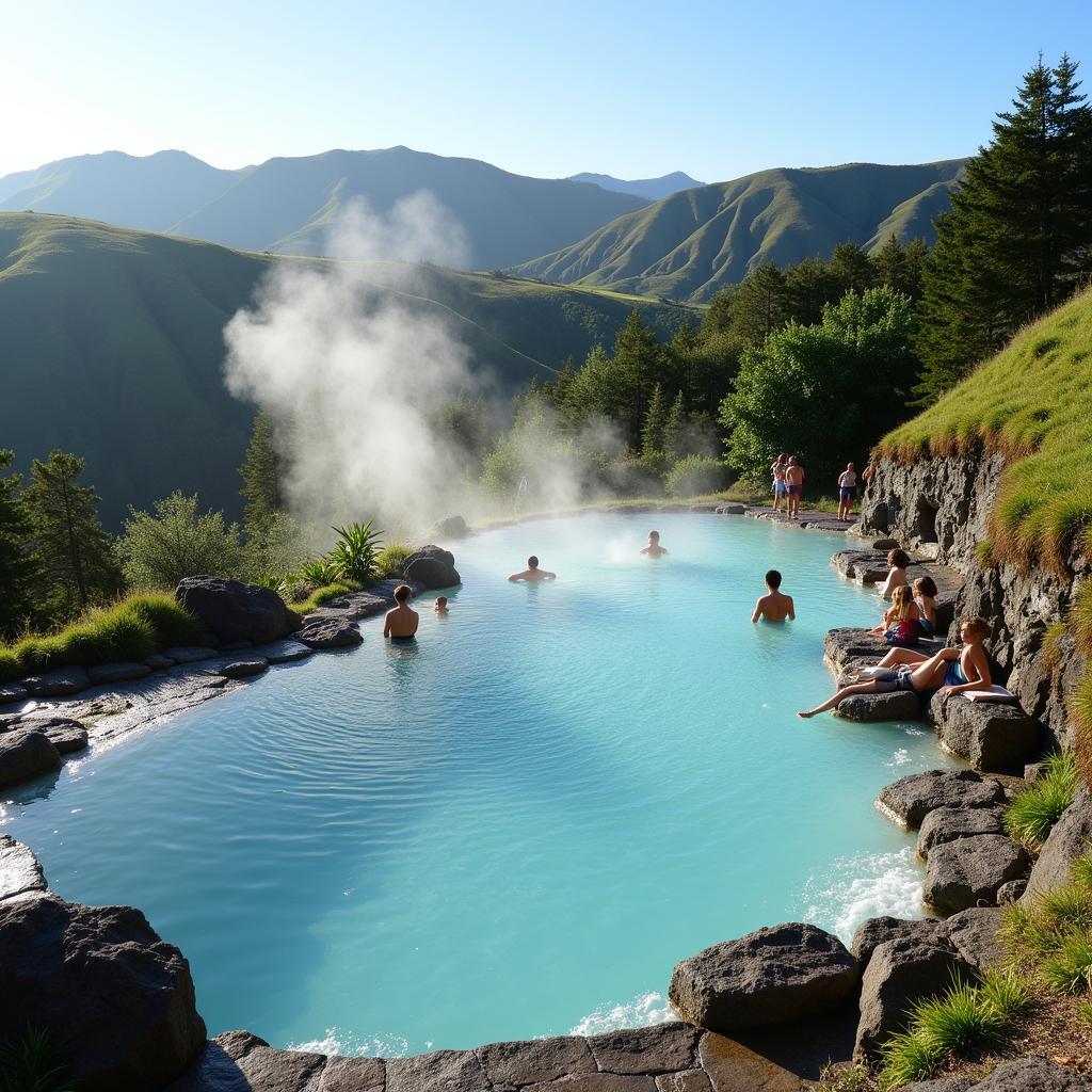 Relaxing in a Thermal Pool at an Italian Spa