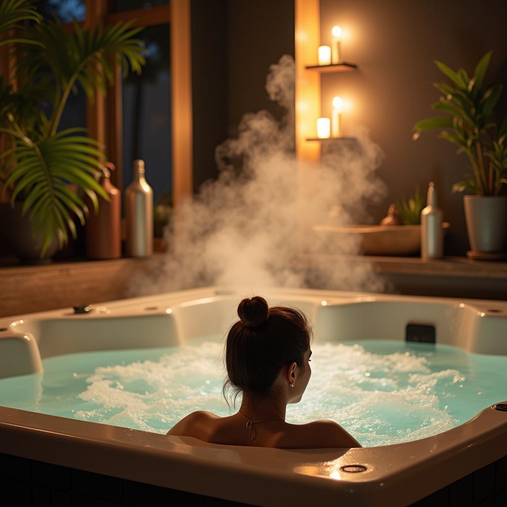 Relaxing in a Jacuzzi Spa in Bangalore