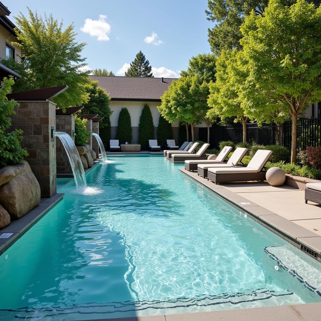 Relaxing in the hydrotherapy pool at Jupiter Resort and Spa