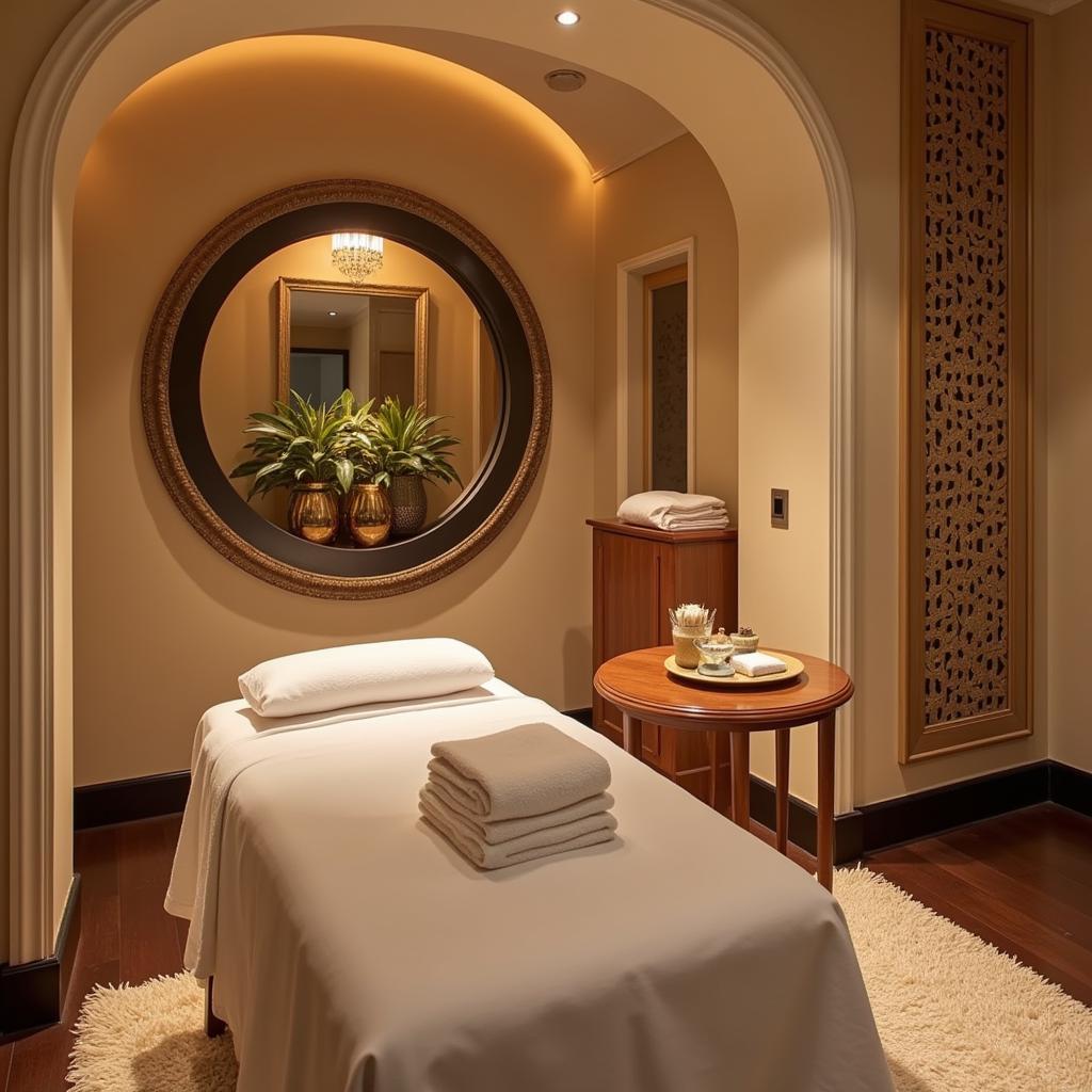 Inside the luxurious treatment room at The Khyber Spa