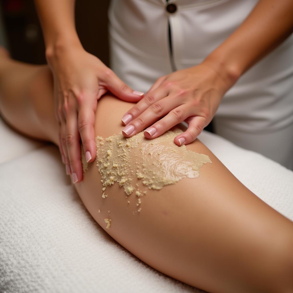 Exfoliating Korean body scrub at Jasmine Spa