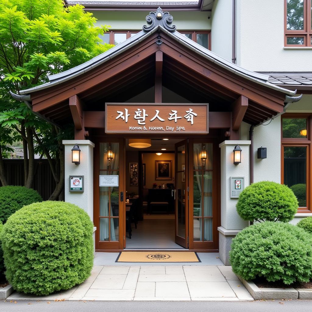 Korean Day Spa Exterior with Welcoming Entrance