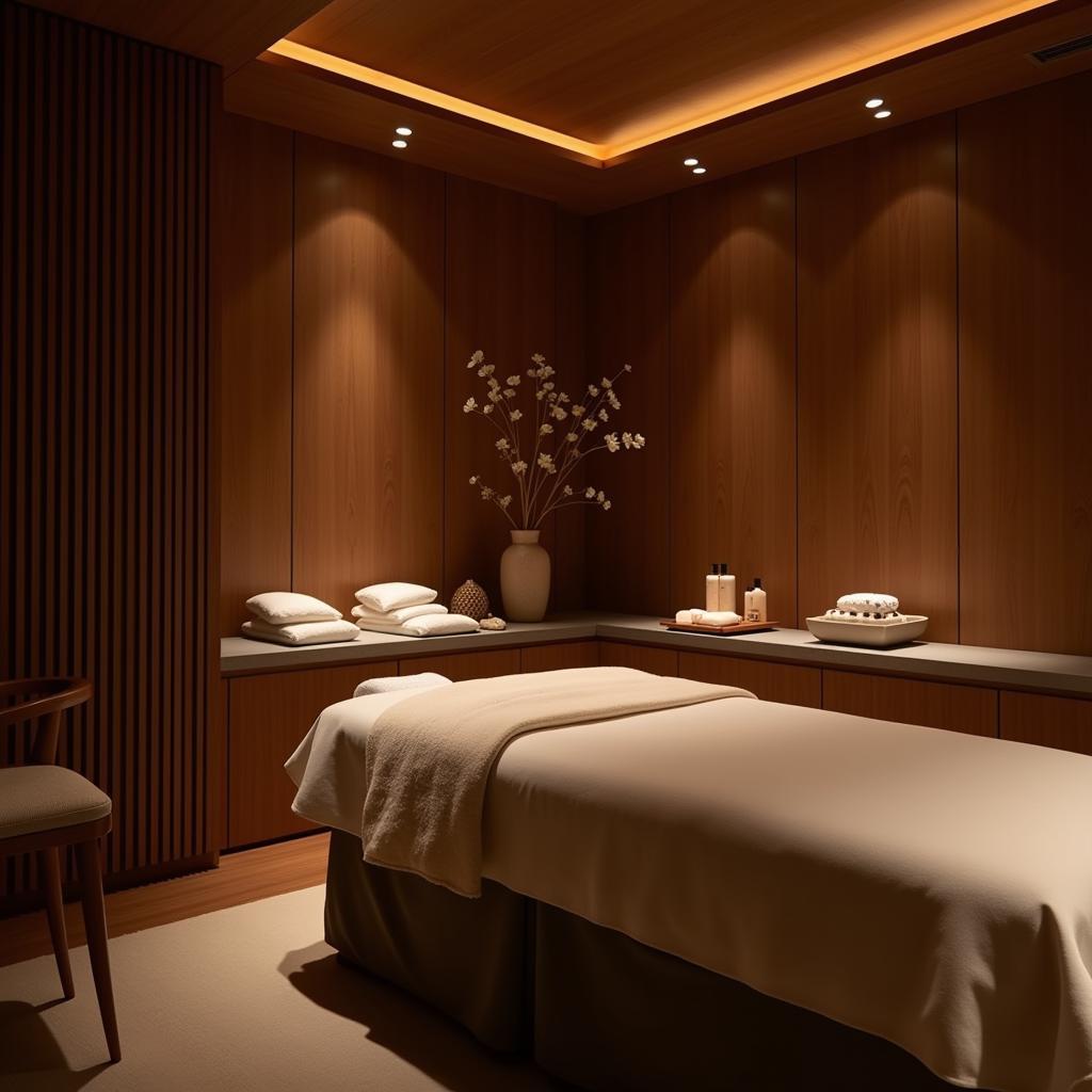 Tranquil Korean spa treatment room in Bengaluru