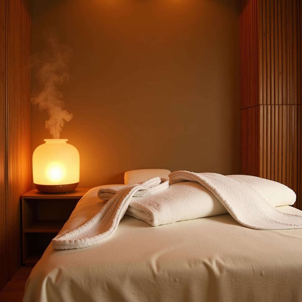 Relaxing Korean Spa Treatment Room with Natural Elements