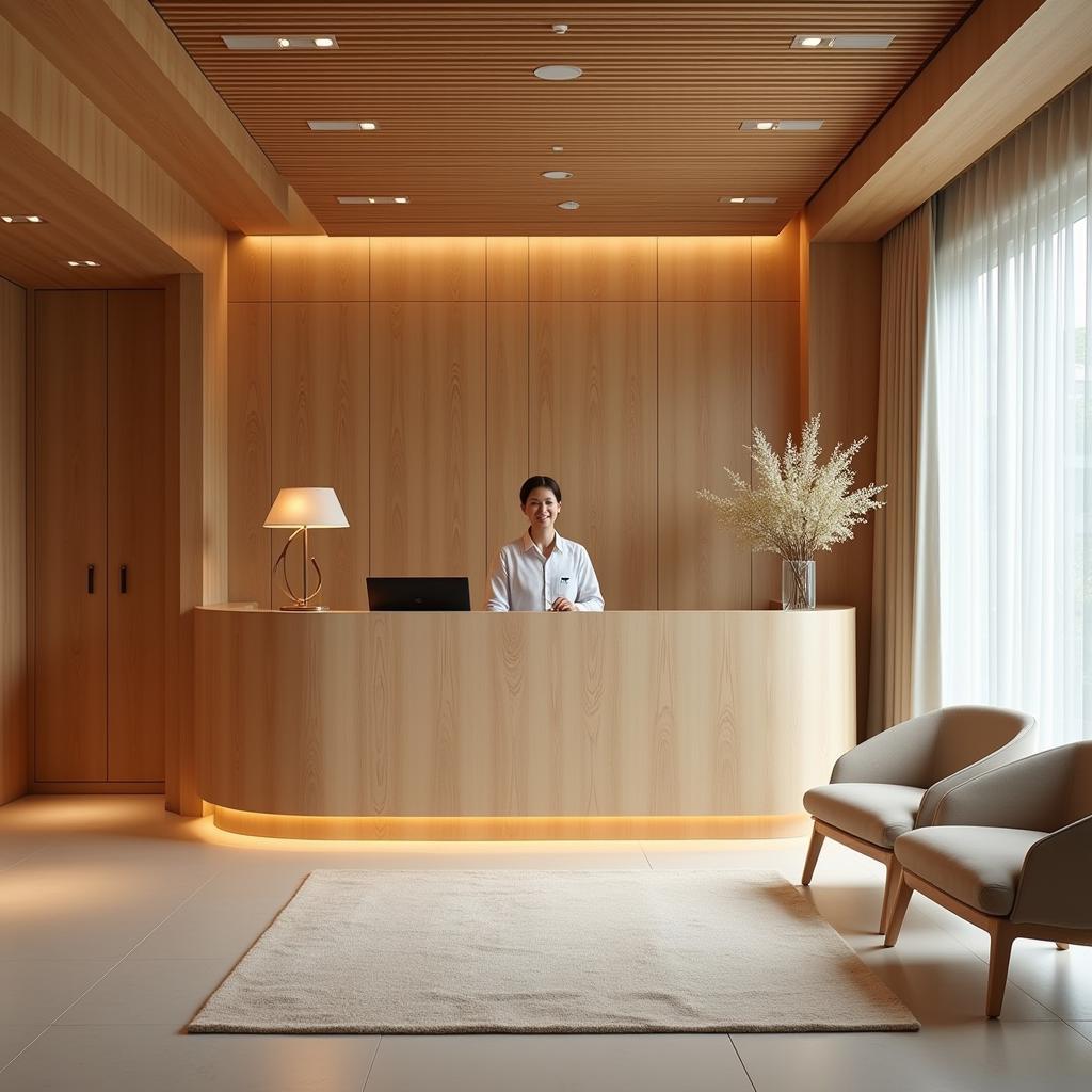 Serene reception area of a spa in Kundalahalli