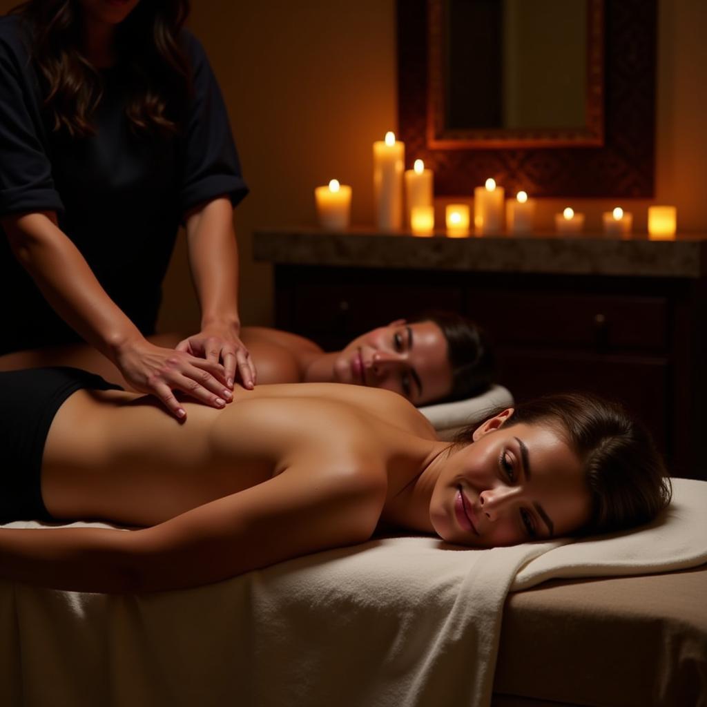 Couple enjoying a massage at La Isla Bonita Resort and Spa