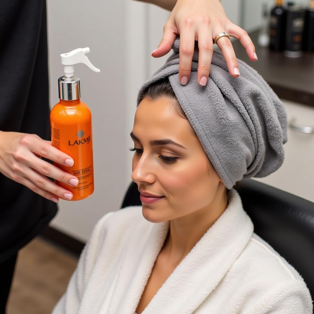 Lakme Moroccan Hair Spa Treatment in Progress