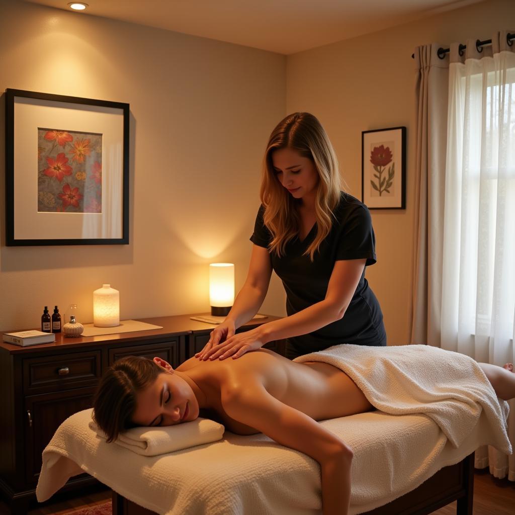 Relaxing massage therapy at a Lansdowne spa