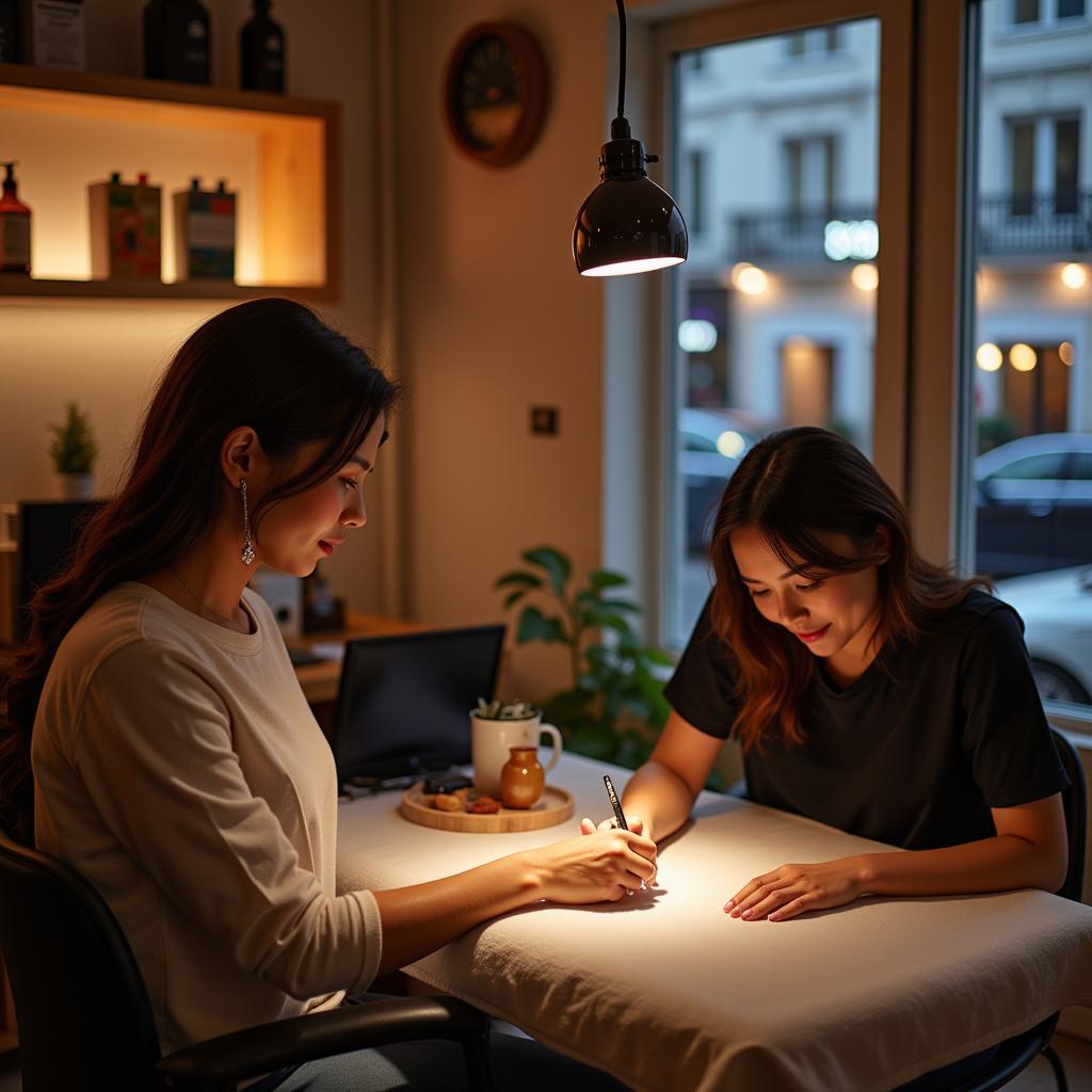 Enjoying a Late-Night Manicure at a 24-Hour Nail Spa