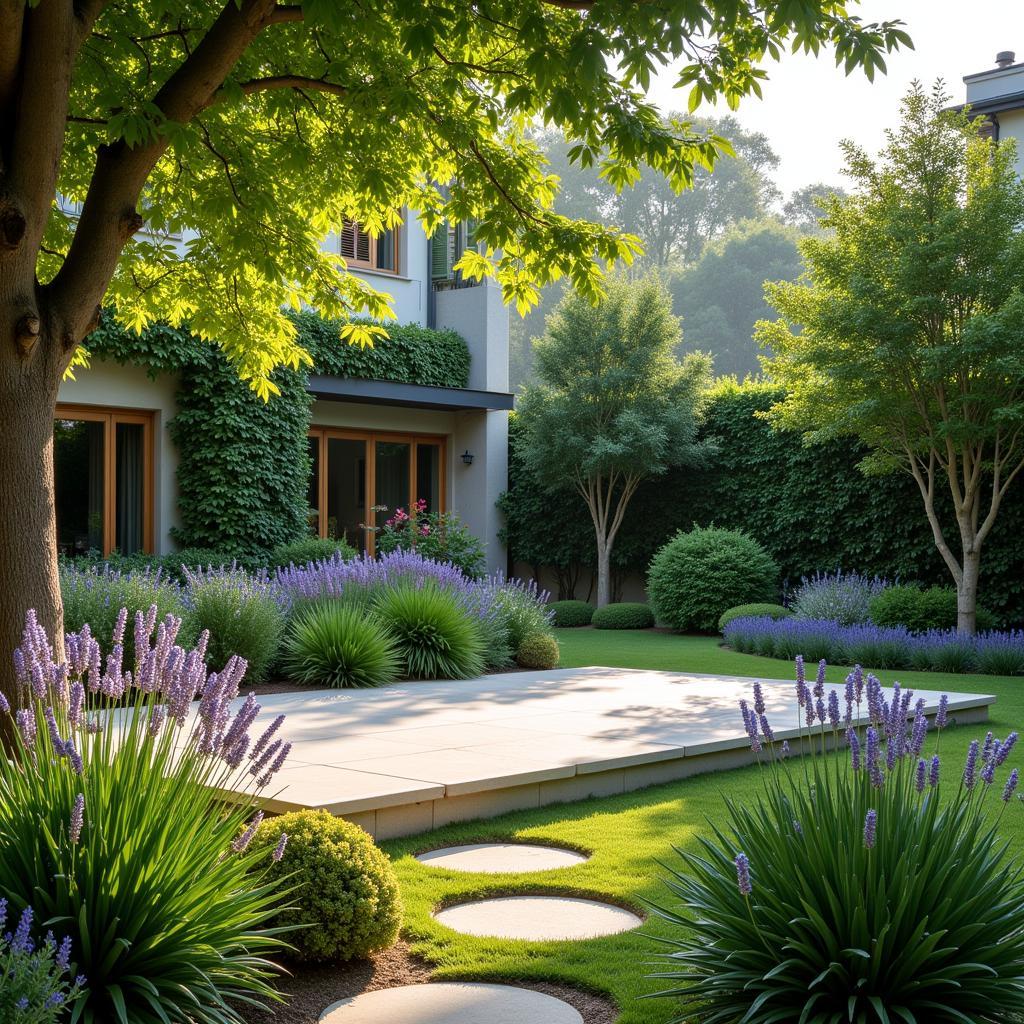 Peaceful Yoga Garden at Lavender Villa