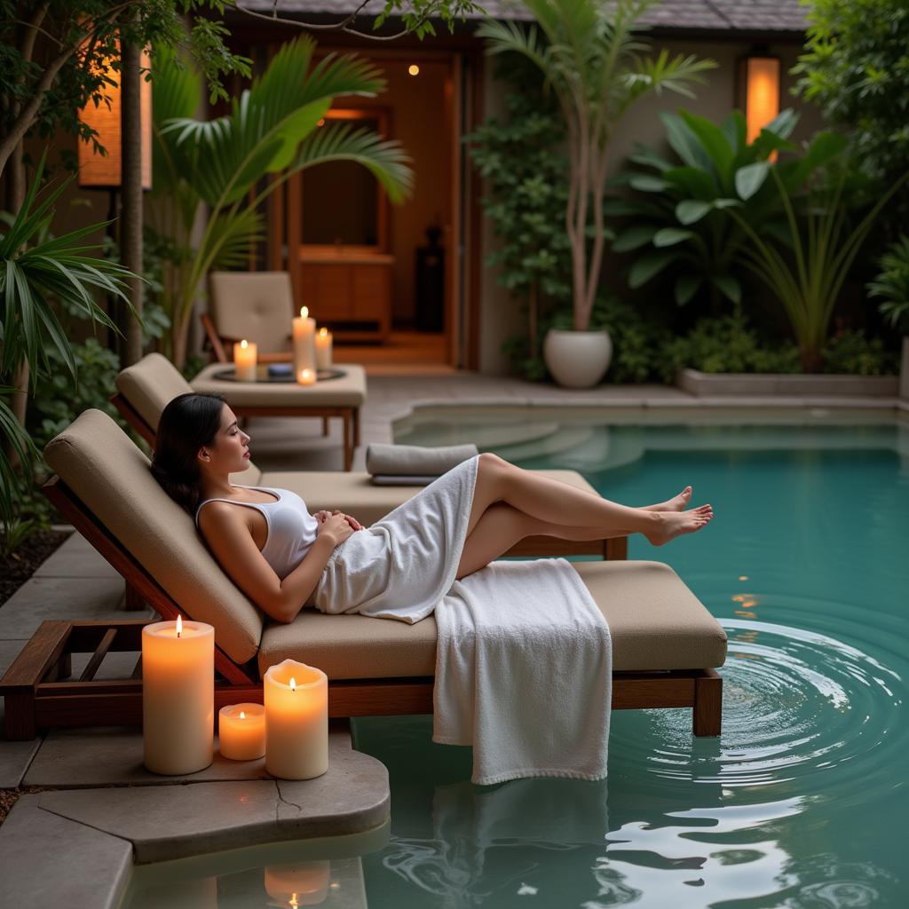 Luxurious spa overnight stay relaxation setting