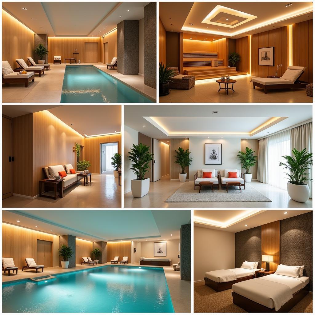 Luxurious Spa Settings with Various Amenities