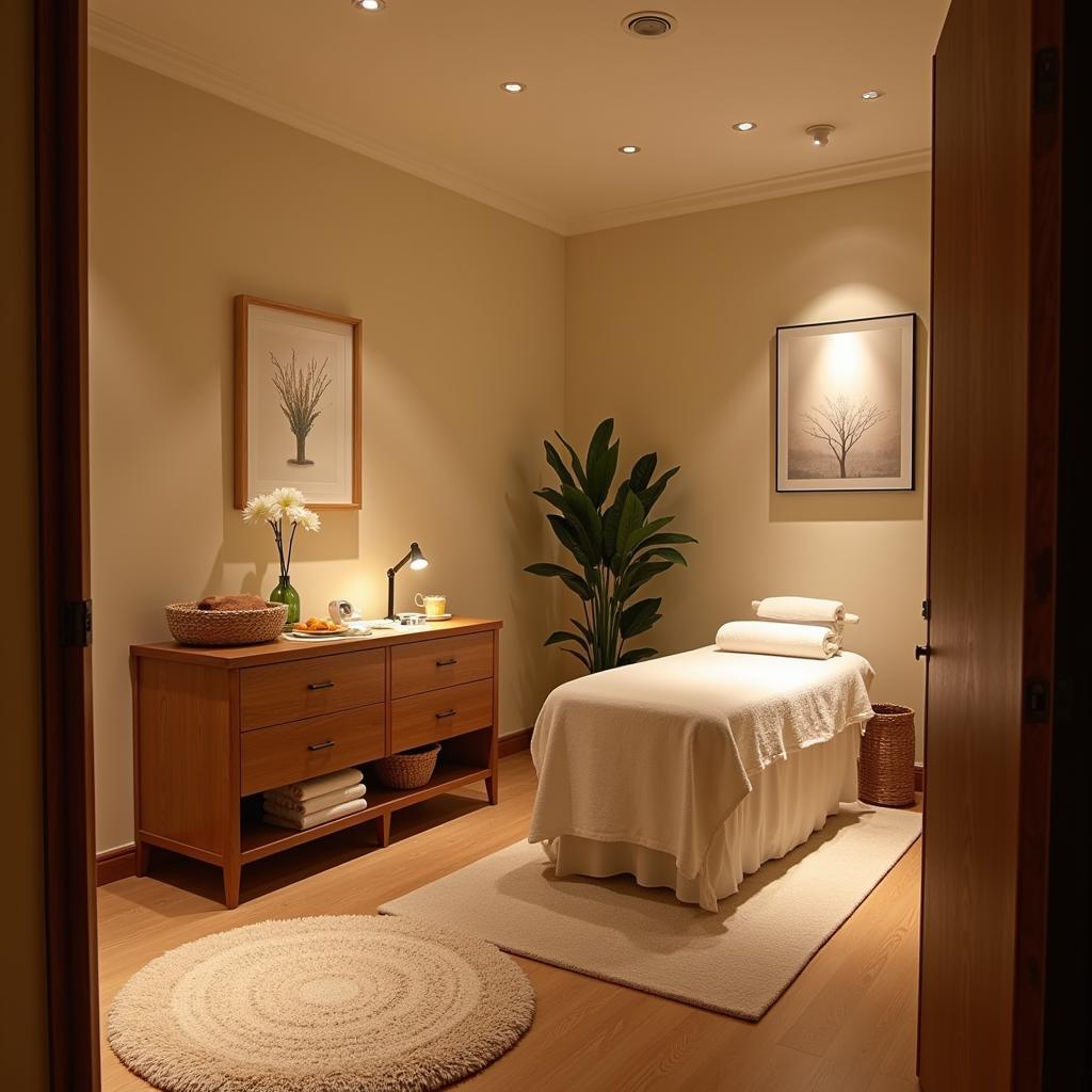 Luxurious spa treatment room in Siliguri city centre with calming ambiance and modern amenities.