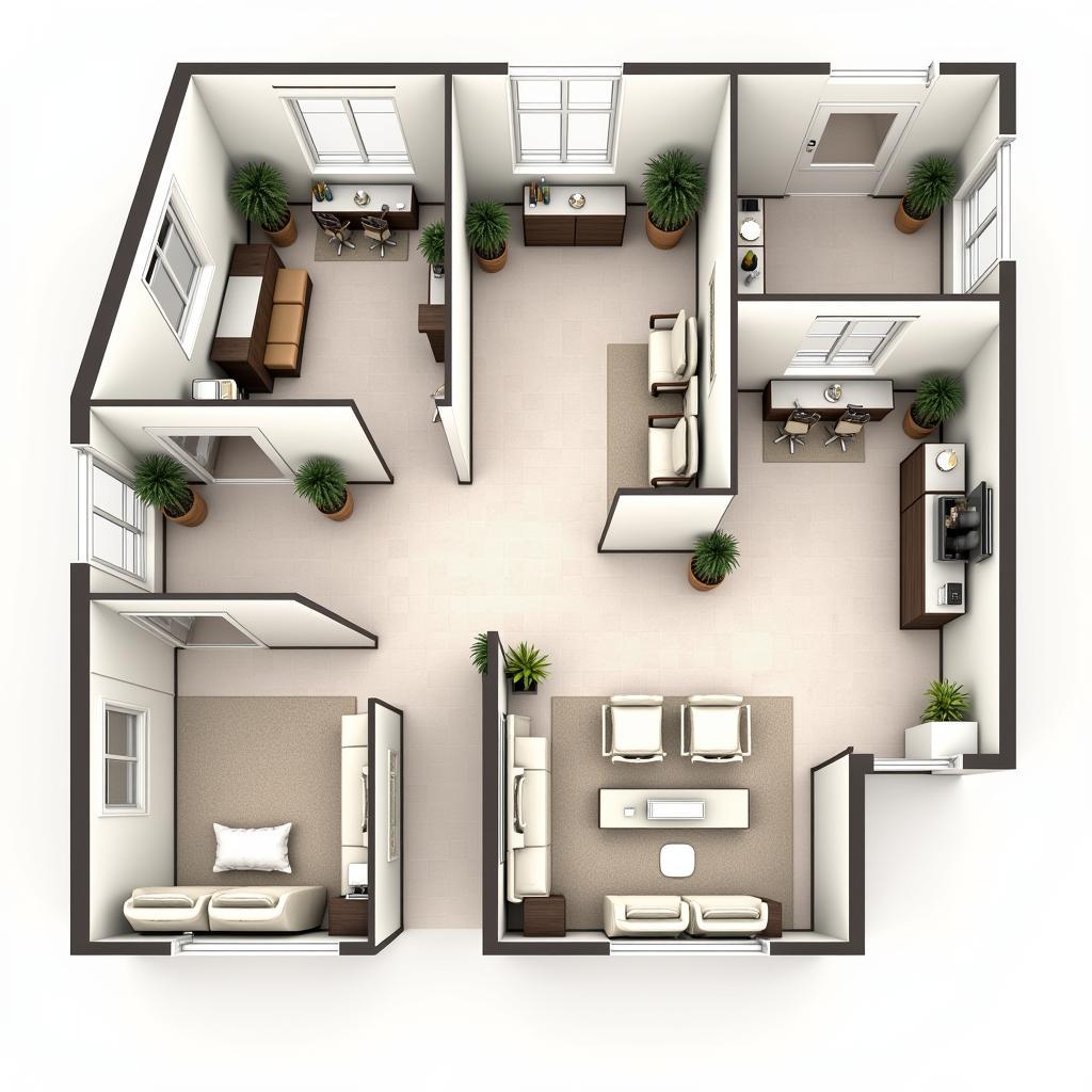 Ideal layout for an m2 spa commercial space